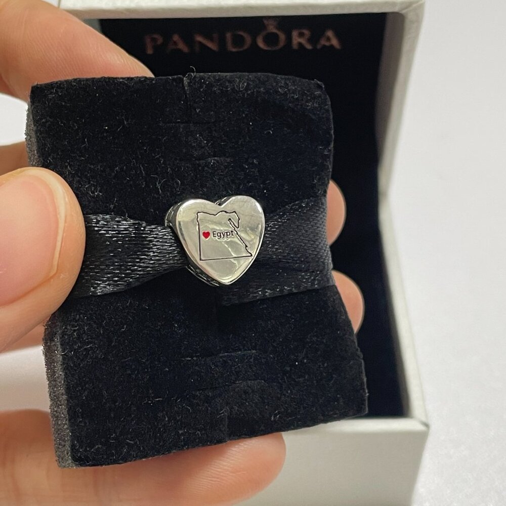 Pandora Egypt Map Heart Charm Bead